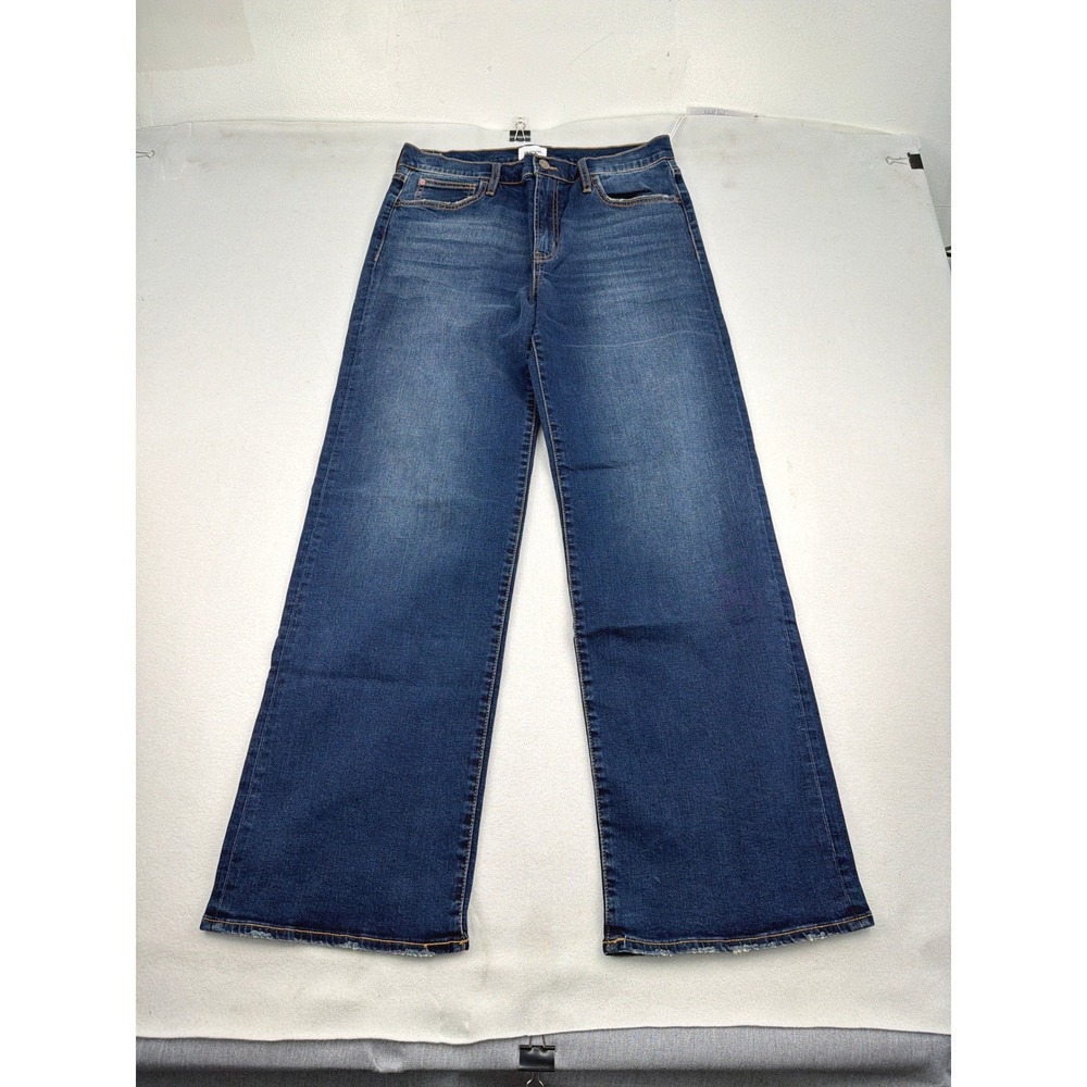 Hudson Rosalie Mezzanine Wide Leg Jeans Blue Medium Wash High Rise Size 30 NEW